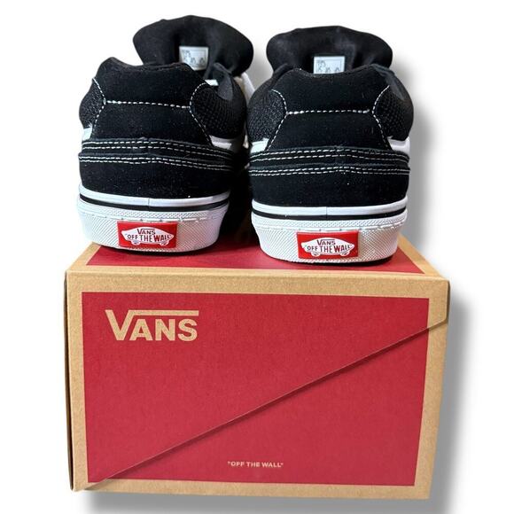 Vans Caldrone Shoes Mens Black Suede White Trim Lace Up Skate Sneakers Sz 12 main image 11